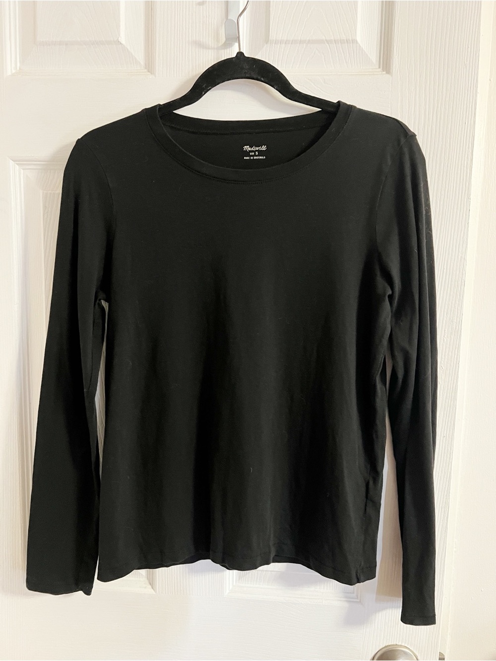 Madewell Cotton Black Long-Sleeve Crew Tee S